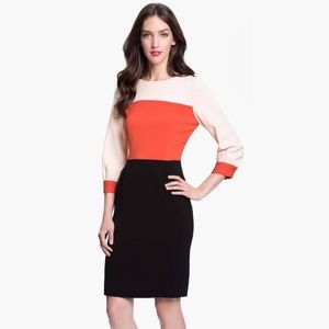 Kate Spade Parker Long Sleeve Color Block Pencil Dress Size 6 Small